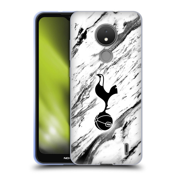 Tottenham Hotspur F.C. Badge Black And White Marble Soft Gel Case for Nokia C21