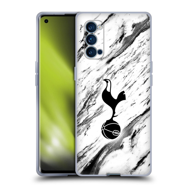 Tottenham Hotspur F.C. Badge Black And White Marble Soft Gel Case for OPPO Reno 4 Pro 5G