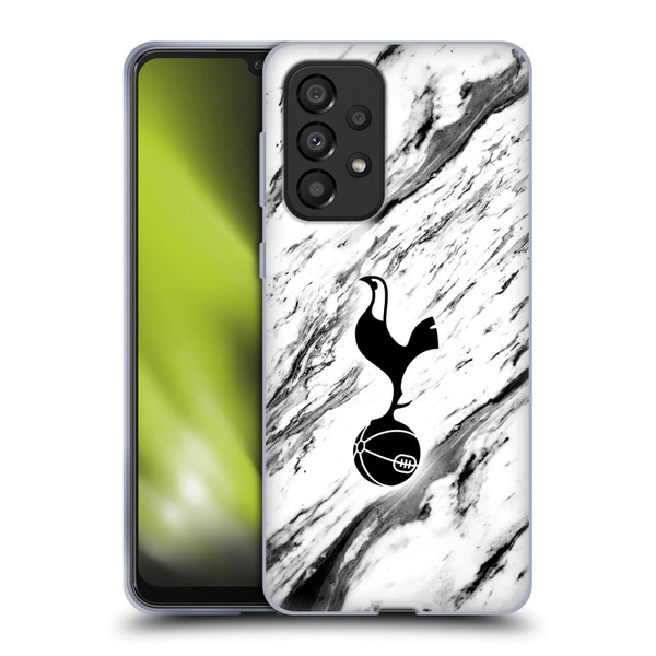 Tottenham Hotspur F.C. Badge Black And White Marble Soft Gel Case for Samsung Galaxy A33 5G (2022)