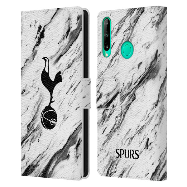 Tottenham Hotspur F.C. Badge Black And White Marble Leather Book Wallet Case Cover For Huawei P40 lite E