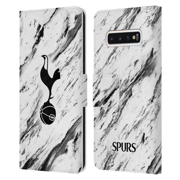 Tottenham Hotspur F.C. Badge Black And White Marble Leather Book Wallet Case Cover For Samsung Galaxy S10