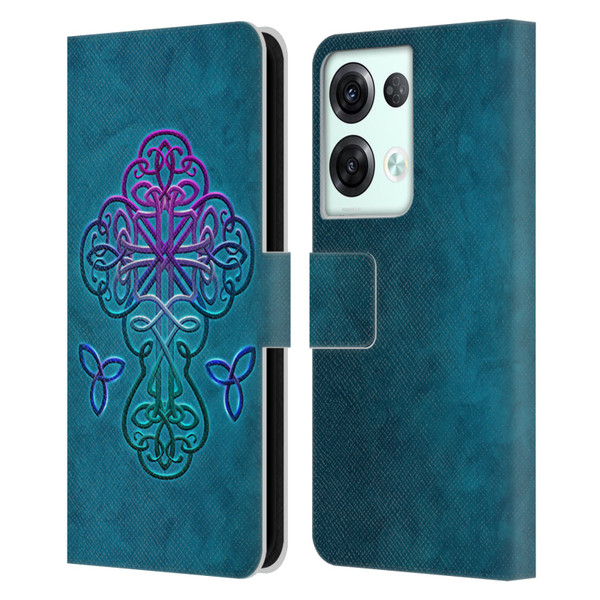 Brigid Ashwood Crosses Celtic Leather Book Wallet Case Cover For OPPO Reno8 Pro