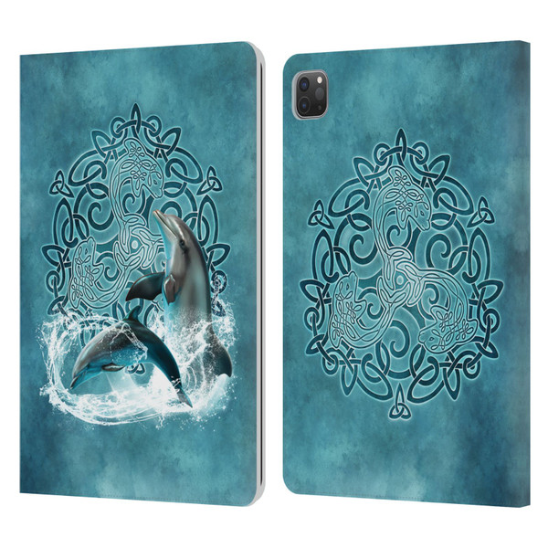 Brigid Ashwood Celtic Wisdom Dolphin Leather Book Wallet Case Cover For Apple iPad Pro 11 2020 / 2021 / 2022