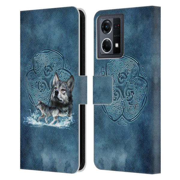 Brigid Ashwood Celtic Wisdom Wolf Leather Book Wallet Case Cover For OPPO Reno8 4G