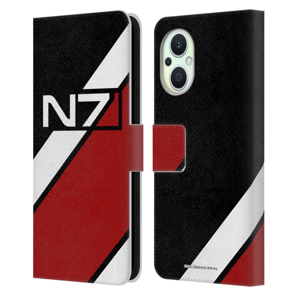 EA Bioware Mass Effect Graphics N7 Logo Stripes Leather Book Wallet Case Cover For OPPO Reno8 Lite