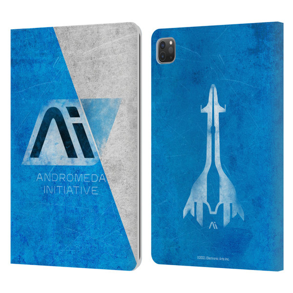 EA Bioware Mass Effect Andromeda Graphics Initiative Distressed Leather Book Wallet Case Cover For Apple iPad Pro 11 2020 / 2021 / 2022