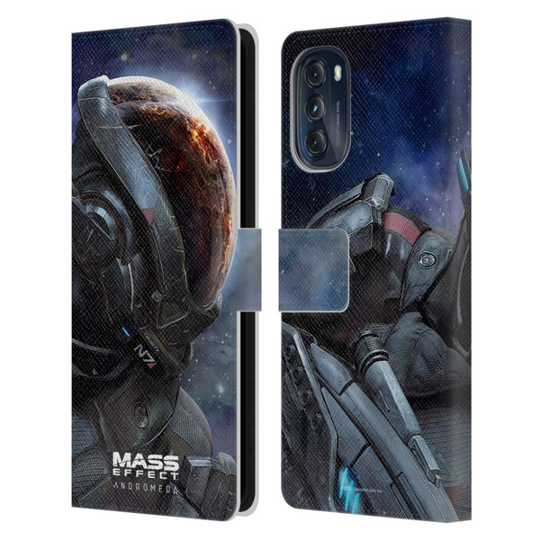 EA Bioware Mass Effect Andromeda Graphics Key Art 2017 Leather Book Wallet Case Cover For Motorola Moto G (2022)