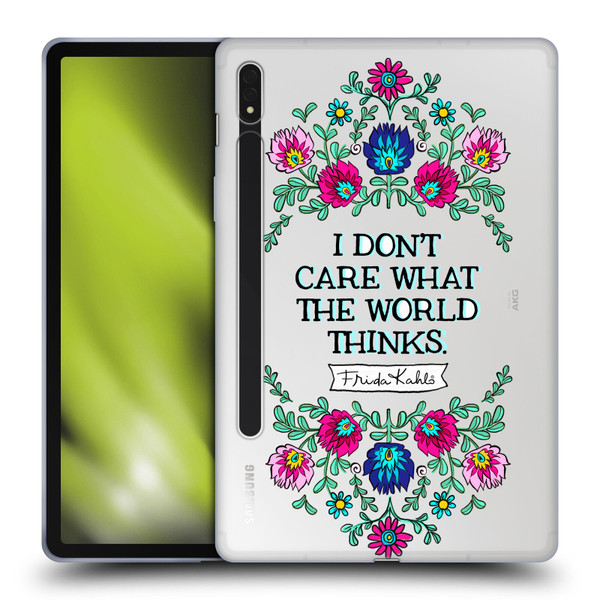 Frida Kahlo Art & Quotes Confident Woman Soft Gel Case for Samsung Galaxy Tab S8