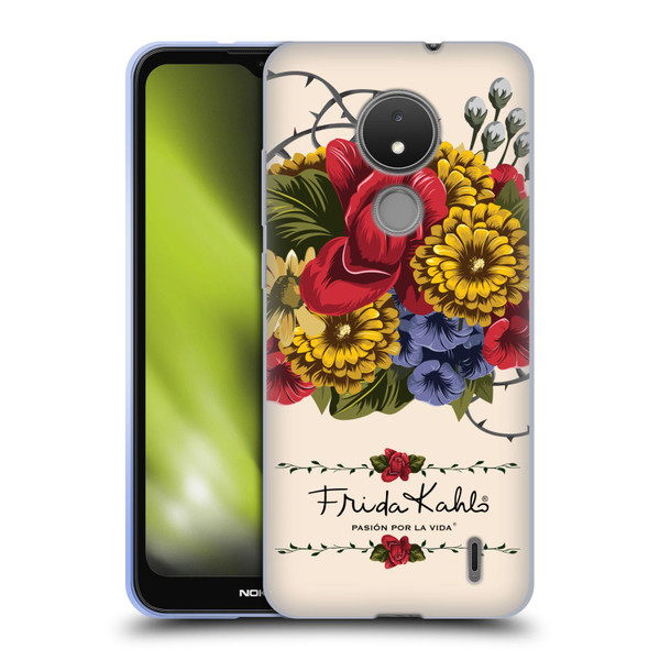 Frida Kahlo Red Florals Vine Soft Gel Case for Nokia C21