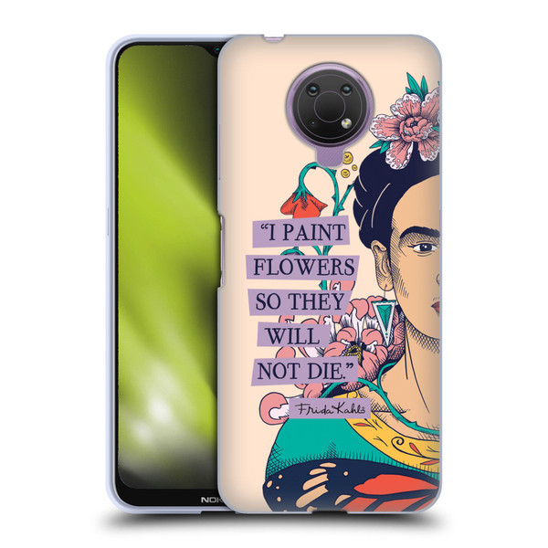 Frida Kahlo Sketch I Paint Flowers Soft Gel Case for Nokia G10