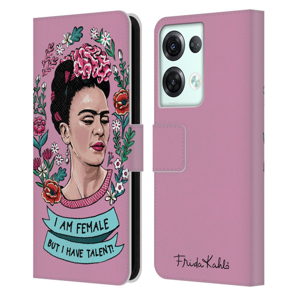 Frida Kahlo Art & Quotes Feminism Leather Book Wallet Case Cover For OPPO Reno8 Pro