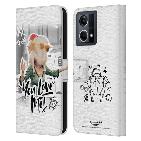 Friends TV Show Doodle Art You Love Me Leather Book Wallet Case Cover For OPPO Reno8 4G