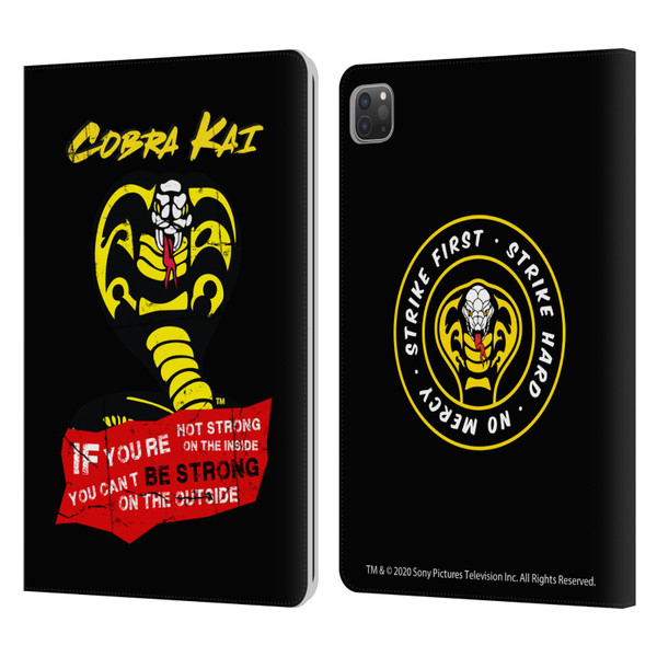 Cobra Kai Composed Art Be Strong Logo Leather Book Wallet Case Cover For Apple iPad Pro 11 2020 / 2021 / 2022