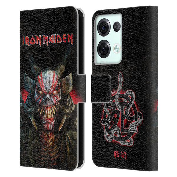 Iron Maiden Senjutsu Back Cover Death Snake Leather Book Wallet Case Cover For OPPO Reno8 Pro