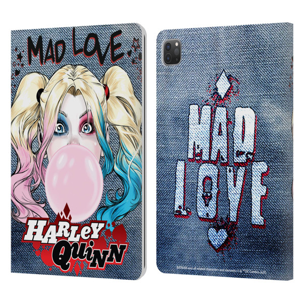Batman DC Comics Harley Quinn Graphics Bubblegum Leather Book Wallet Case Cover For Apple iPad Pro 11 2020 / 2021 / 2022