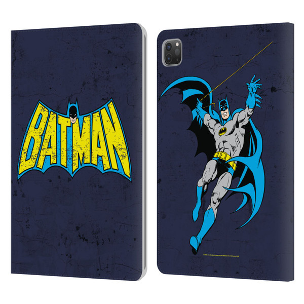 Batman DC Comics Logos Classic Distressed Leather Book Wallet Case Cover For Apple iPad Pro 11 2020 / 2021 / 2022