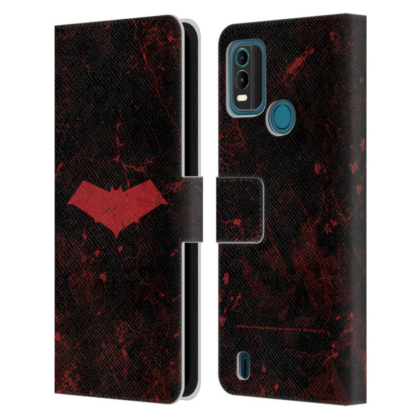 Batman DC Comics Red Hood Logo Grunge Leather Book Wallet Case Cover For Nokia G11 Plus
