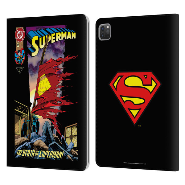 Superman DC Comics Famous Comic Book Covers Death Leather Book Wallet Case Cover For Apple iPad Pro 11 2020 / 2021 / 2022