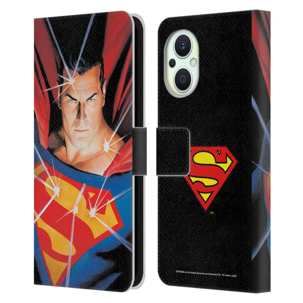 Superman DC Comics Famous Comic Book Covers Alex Ross Mythology Leather Book Wallet Case Cover For OPPO Reno8 Lite