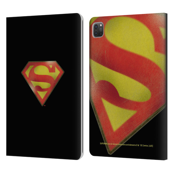 Superman DC Comics Vintage Fashion Logo Leather Book Wallet Case Cover For Apple iPad Pro 11 2020 / 2021 / 2022