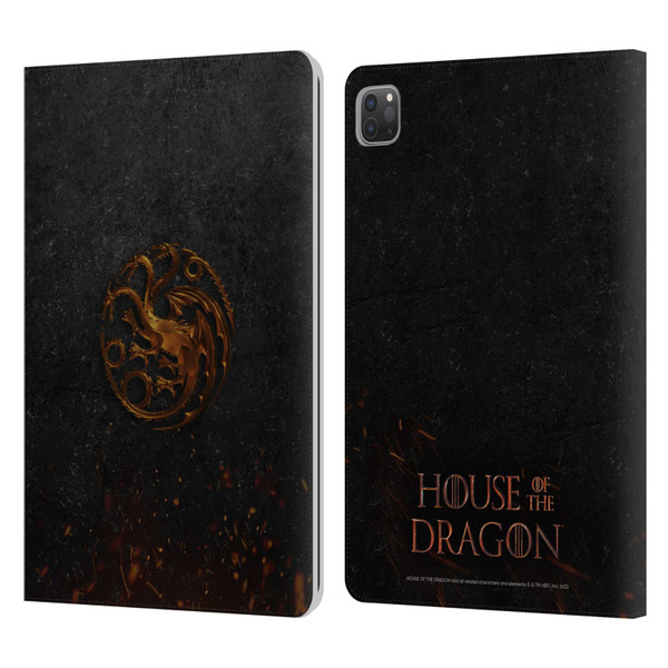 House Of The Dragon: Television Series Graphics Targaryen Emblem Leather Book Wallet Case Cover For Apple iPad Pro 11 2020 / 2021 / 2022
