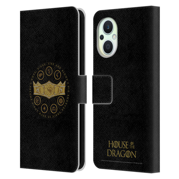 House Of The Dragon: Television Series Graphics Crown Leather Book Wallet Case Cover For OPPO Reno8 Lite