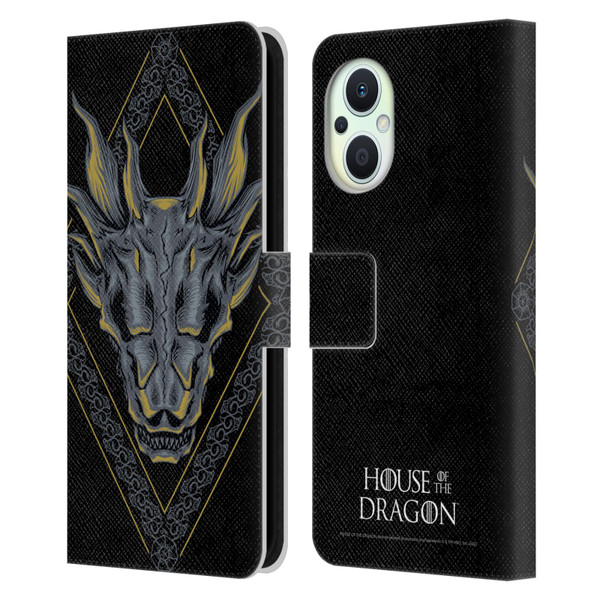 House Of The Dragon: Television Series Graphics Dragon Head Leather Book Wallet Case Cover For OPPO Reno8 Lite