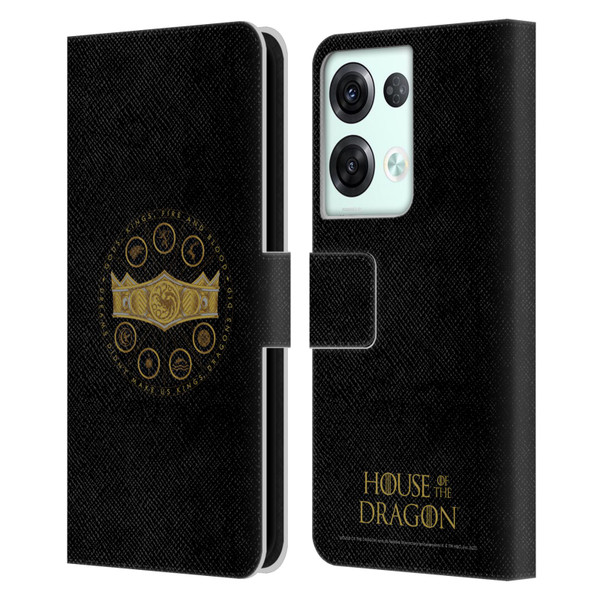 House Of The Dragon: Television Series Graphics Crown Leather Book Wallet Case Cover For OPPO Reno8 Pro