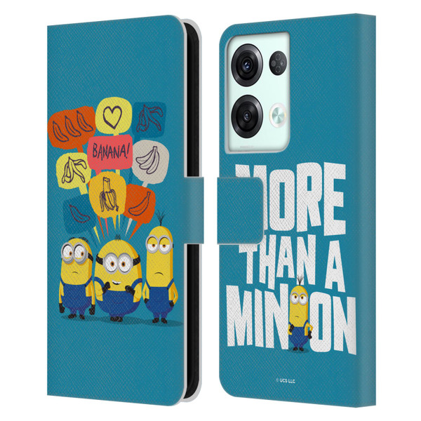 Minions Rise of Gru(2021) Graphics Speech Bubbles Leather Book Wallet Case Cover For OPPO Reno8 Pro