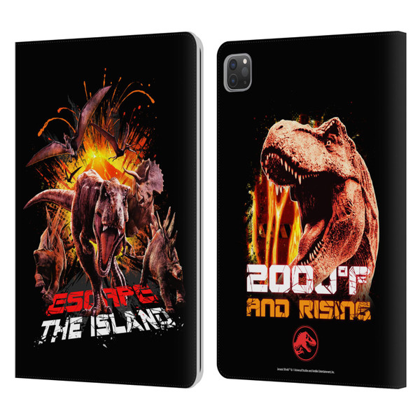 Jurassic World Fallen Kingdom Key Art Dinosaurs Escape Island Leather Book Wallet Case Cover For Apple iPad Pro 11 2020 / 2021 / 2022
