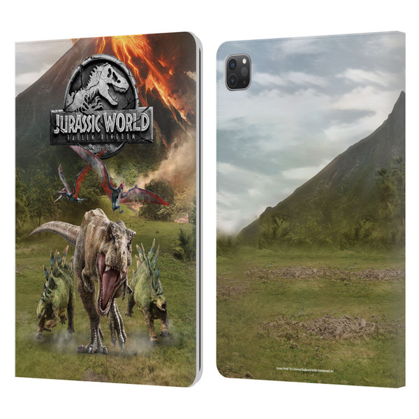 Jurassic World Fallen Kingdom Key Art Dinosaurs Escape Leather Book Wallet Case Cover For Apple iPad Pro 11 2020 / 2021 / 2022