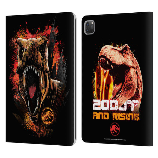 Jurassic World Fallen Kingdom Key Art T-Rex Art Leather Book Wallet Case Cover For Apple iPad Pro 11 2020 / 2021 / 2022