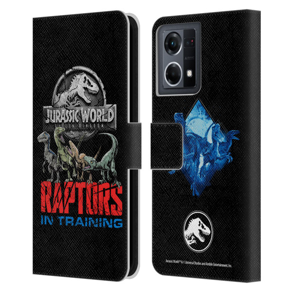Jurassic World Fallen Kingdom Key Art Raptors In Training Leather Book Wallet Case Cover For OPPO Reno8 4G