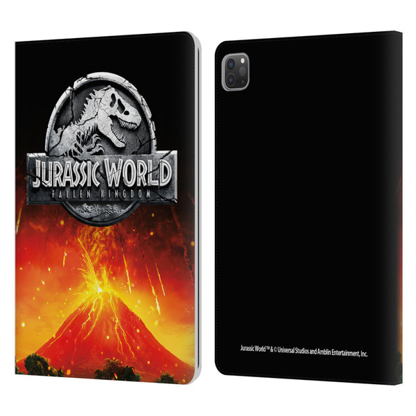 Jurassic World Fallen Kingdom Logo Volcano Eruption Leather Book Wallet Case Cover For Apple iPad Pro 11 2020 / 2021 / 2022