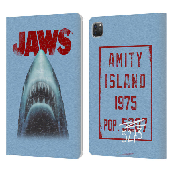 Jaws I Key Art Grunge Leather Book Wallet Case Cover For Apple iPad Pro 11 2020 / 2021 / 2022