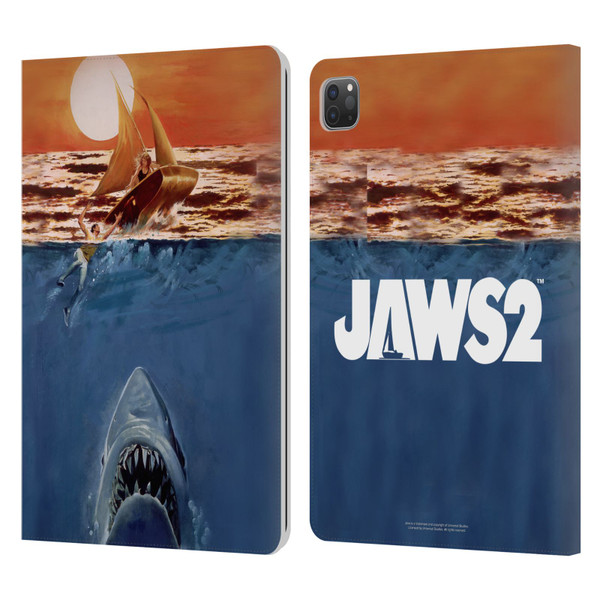 Jaws II Key Art Sailing Poster Leather Book Wallet Case Cover For Apple iPad Pro 11 2020 / 2021 / 2022