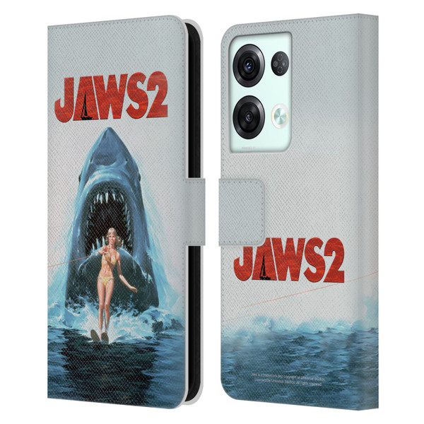 Jaws II Key Art Wakeboarding Poster Leather Book Wallet Case Cover For OPPO Reno8 Pro