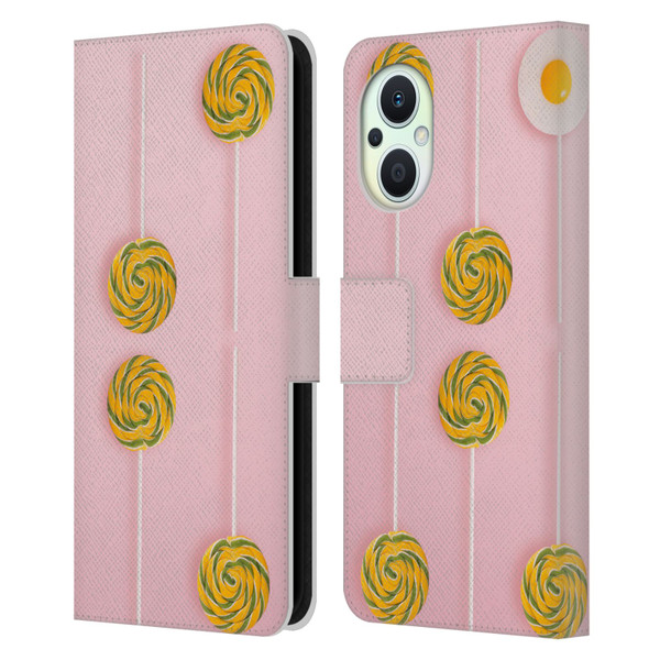Pepino De Mar Patterns 2 Lollipop Leather Book Wallet Case Cover For OPPO Reno8 Lite