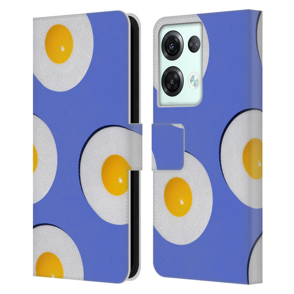 Pepino De Mar Patterns 2 Egg Leather Book Wallet Case Cover For OPPO Reno8 Pro