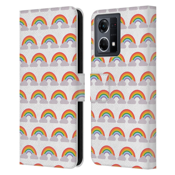 Pepino De Mar Rainbow Pattern Leather Book Wallet Case Cover For OPPO Reno8 4G