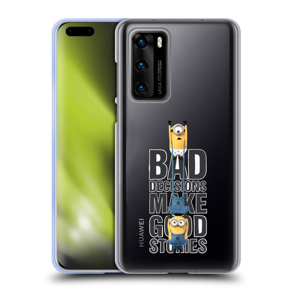 Despicable Me Funny Minions Bad Decisions Soft Gel Case for Huawei P40 5G