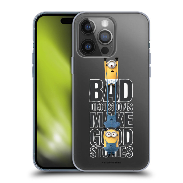 Despicable Me Funny Minions Bad Decisions Soft Gel Case for Apple iPhone 14 Pro