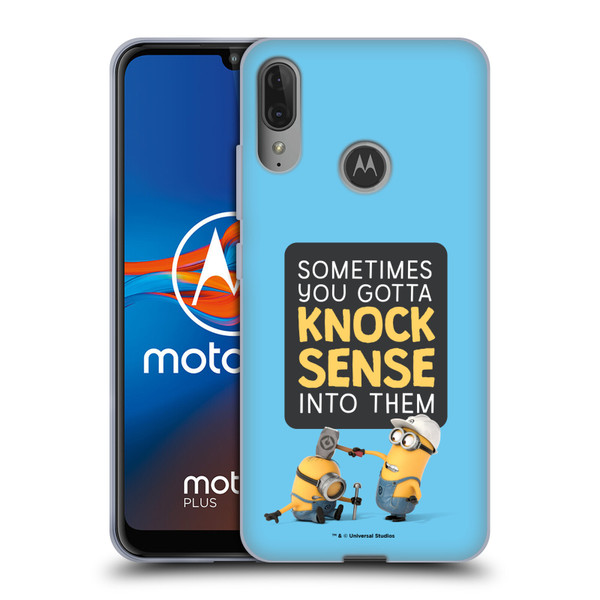 Despicable Me Funny Minions Knock Sense Soft Gel Case for Motorola Moto E6 Plus