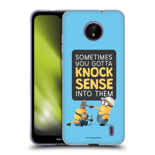 Despicable Me Funny Minions Knock Sense Soft Gel Case for Nokia C10 / C20