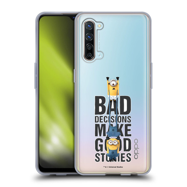 Despicable Me Funny Minions Bad Decisions Soft Gel Case for OPPO Find X2 Lite 5G