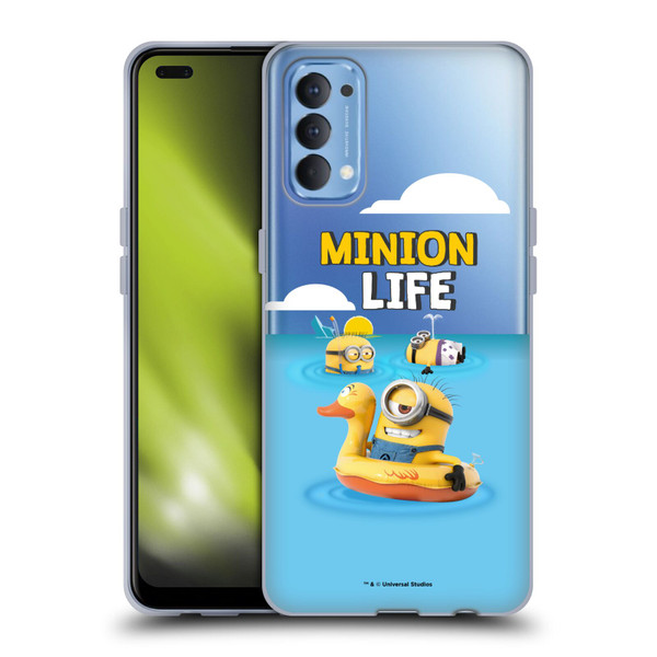 Despicable Me Funny Minions Beach Life Soft Gel Case for OPPO Reno 4 5G