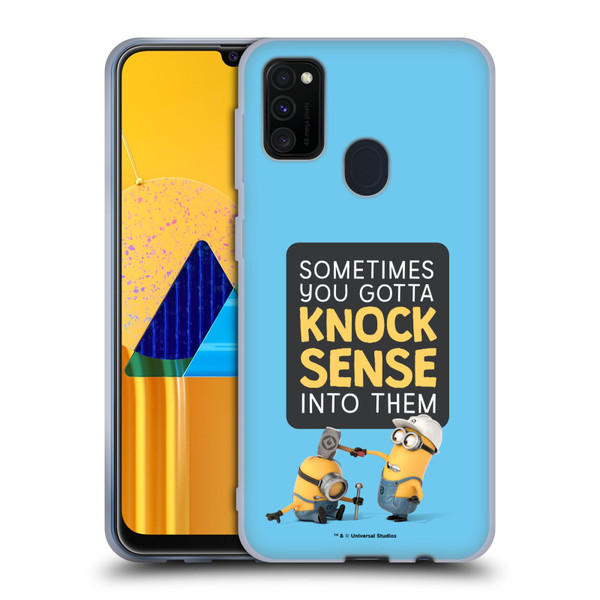 Despicable Me Funny Minions Knock Sense Soft Gel Case for Samsung Galaxy M30s (2019)/M21 (2020)