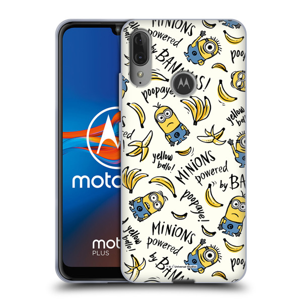 Despicable Me Minion Graphics Banana Doodle Pattern Soft Gel Case for Motorola Moto E6 Plus