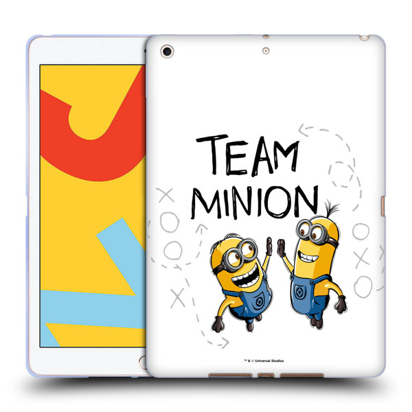 Despicable Me Minion Graphics Team High Five Soft Gel Case for Apple iPad 10.2 2019/2020/2021