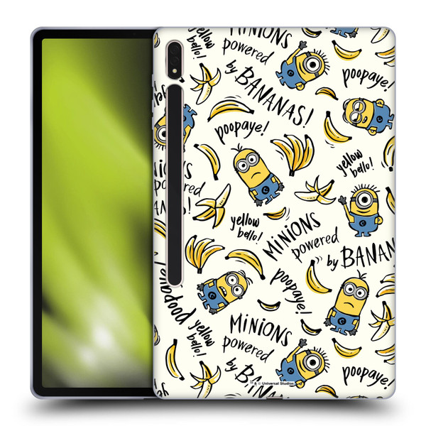 Despicable Me Minion Graphics Banana Doodle Pattern Soft Gel Case for Samsung Galaxy Tab S8 Plus